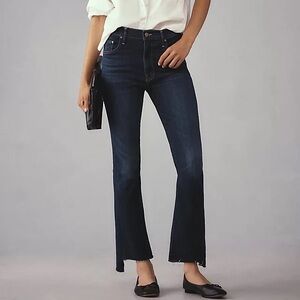 MOTHER insider Crop Step Fray Off Limits Dark Indigo Flare Jeans